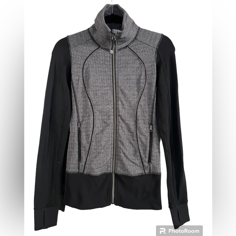 Lululemon black and grey running/workout jacket size 2